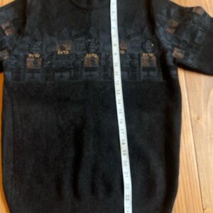 Junshiqie Geometric Pattern Sweater Black with Gold Sequins Size Small*